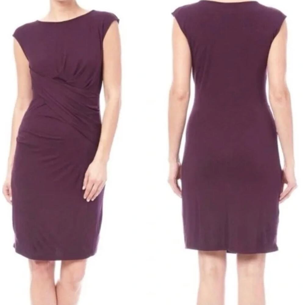 Kut From The Kloth Womens Purple Knee Length Jersey Draped Knit Dress Size 4P